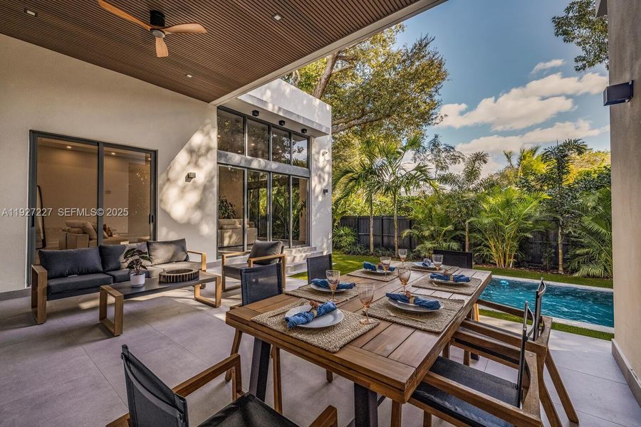 Exterior details and patio area of a home in , Biscayne Park (Image 2). Exterior details and patio area of a home in , Biscayne Park (Image 2).