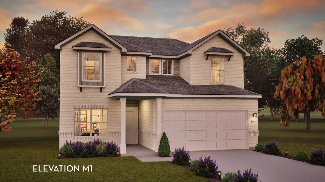 Representative exterior photo of a completed home built from the Blanco by CastleRock Communities in Lariat, Liberty Hill, TX (Image 2). Representative exterior photo of a completed home built from the Blanco by CastleRock Communities in Lariat, Liberty Hill, TX (Image 2).