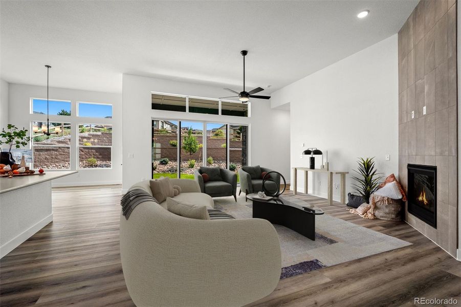 Furnished interior view inside a new home in Cloverleaf - Pinnacle Collection, Monument (Image 25).