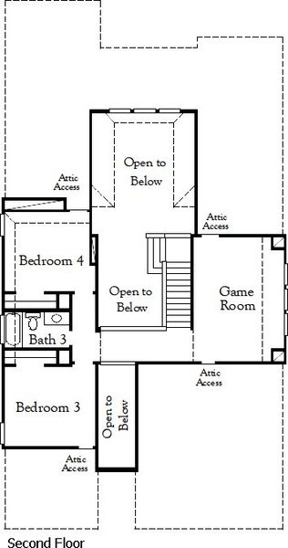 2D floor plan layout for the Delta II - Single Family Homes by Coventry Homes in Blackhawk, Pflugerville, TX (Image 4).