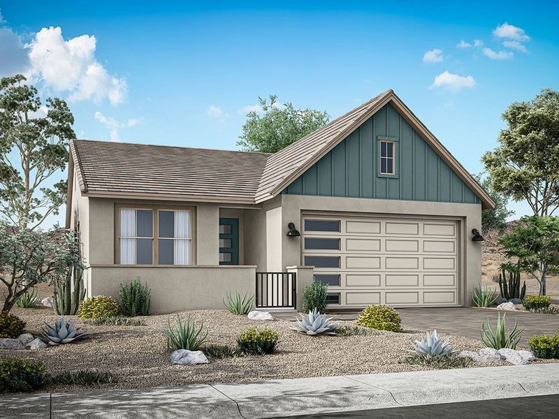 Representative exterior photo of a completed home built from the Turnberry II by William Ryan Homes in Fairways in Victory at Verrado, Buckeye, AZ (Image 3). Representative exterior photo of a completed home built from the Turnberry II by William Ryan Homes in Fairways in Victory at Verrado, Buckeye, AZ (Image 3).