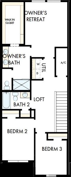 2D floor plan layout of this home in Preserve at The Cays – The Harbor Series, Daytona Beach, FL (Image 3).