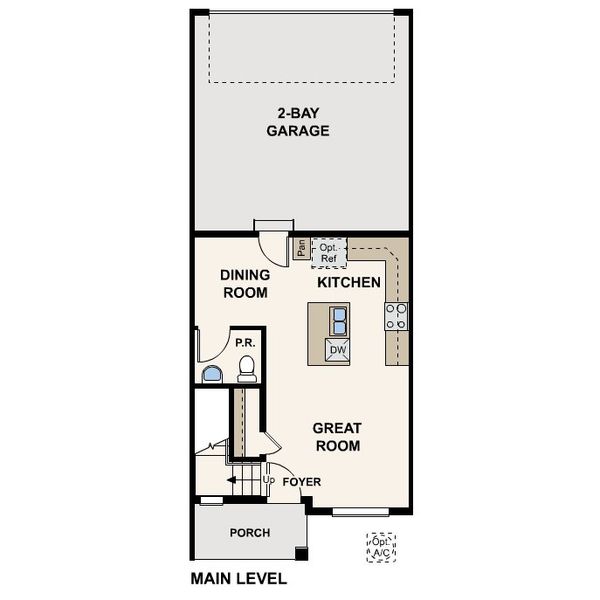 2D floor plan layout for the Avalon by Century Communities in The Townes at Skyline Ridge, Castle Pines, CO (Image 3). 2D floor plan layout for the Avalon by Century Communities in The Townes at Skyline Ridge, Castle Pines, CO (Image 3).