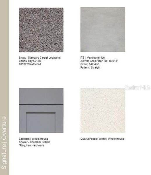 Sample of building materials used in homes in The Towns at Firethorn, Parrish (Image 17).