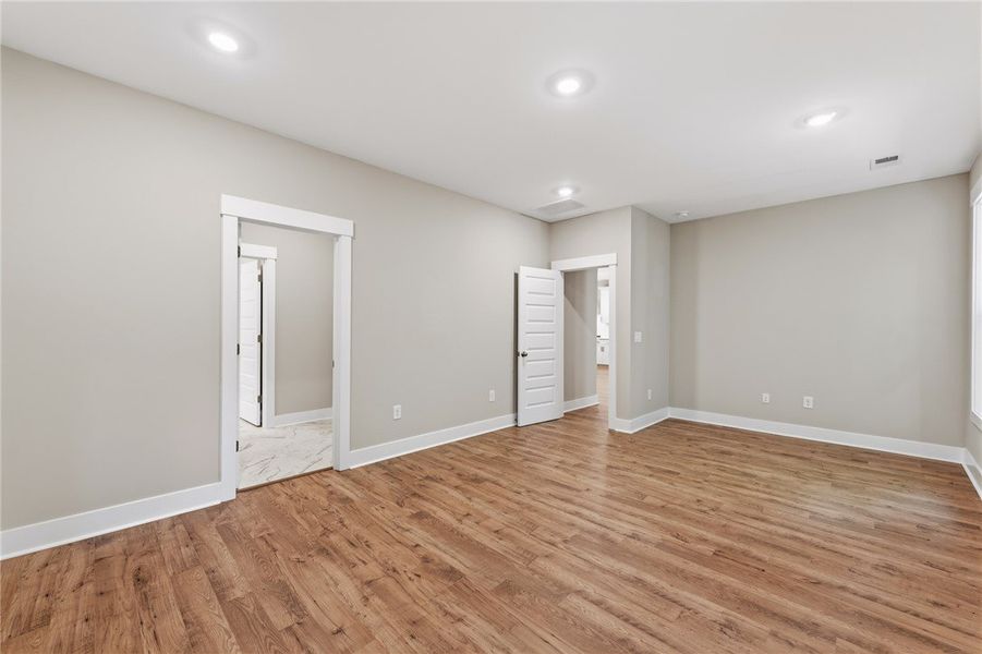 Main level. Recessed lighting illuminates this ver