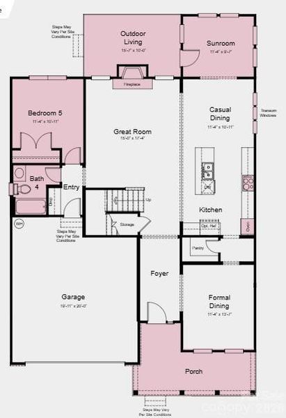 Additional Highlights Include: first floor guest suite, sunroom, fireplace, gourmet kitchen, additional windows, tub and shower at primary bath, tray ceiling at primary suite.