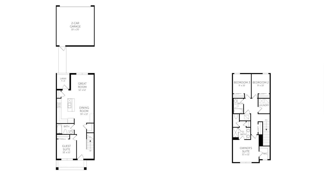 2D floor plan layout of this home in Serenade at Ovation, Winter Garden, FL (Image 4).
