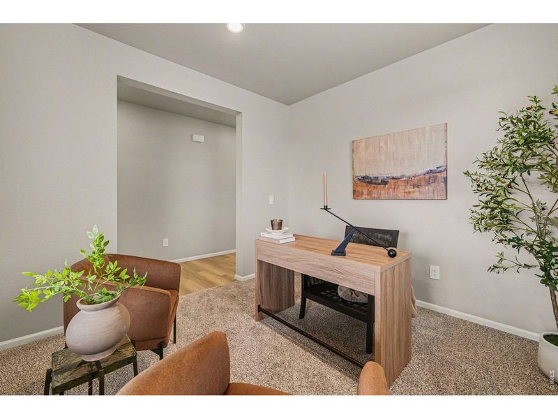 Furnished interior view inside a new home in Poudre Heights: The Alpine Collection, Windsor (Image 17).