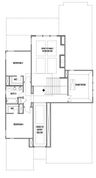2D floor plan layout of this home in Windsong, Boerne, TX (Image 3).
