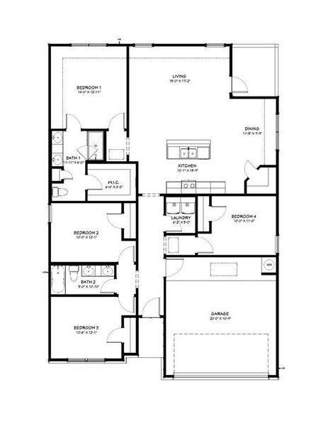 2D floor plan layout of this home in , Waco, TX (Image 3).
