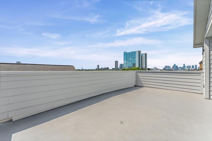 A massive roof top patio