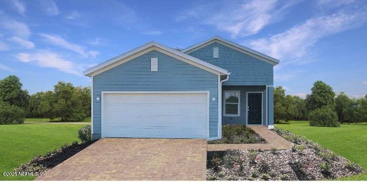 Front exterior of a new home in Granary Park: Granary Park 40s, Green Cove Springs, FL, highlighting curb appeal (Image 22).