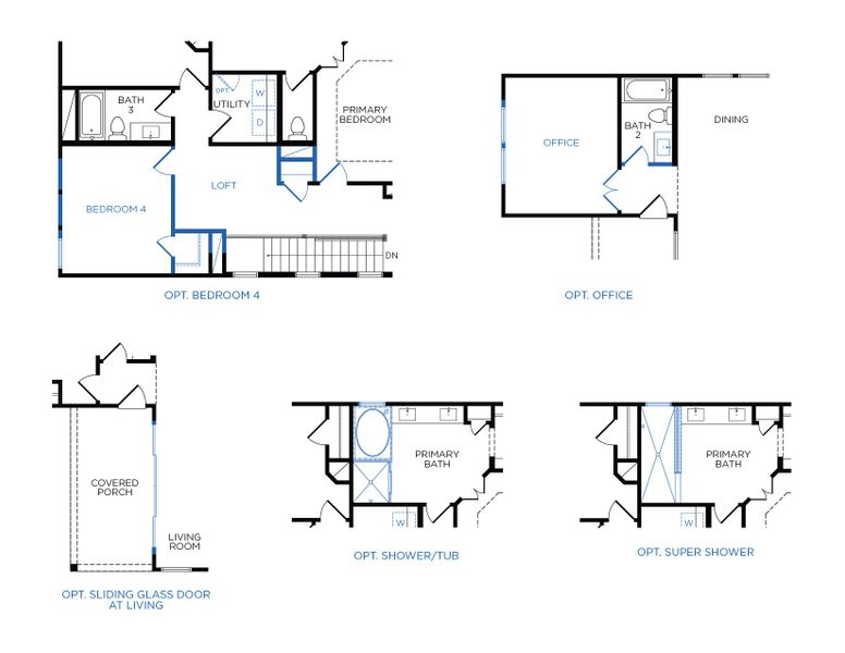 2D floor plan layout for the Hampton by Tricoast Homes in Summer Place  35', Montgomery, TX (Image 5).