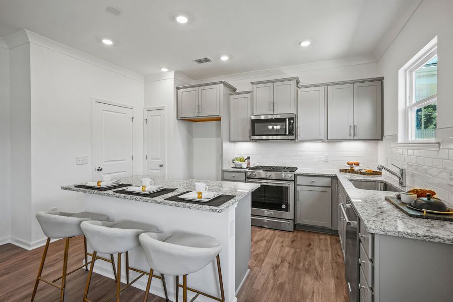 Spacious Kitchen with an Island