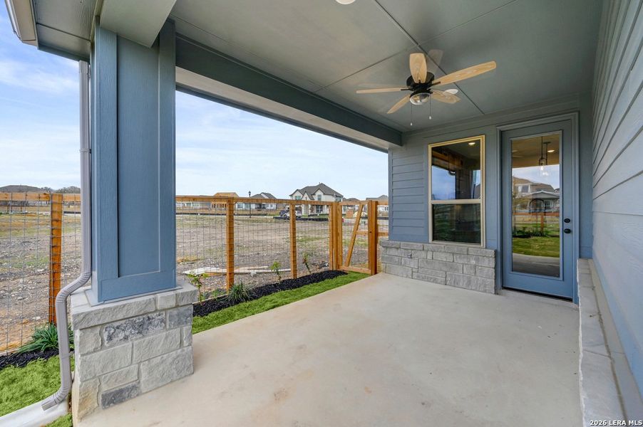 Exterior details and patio area of a home in The Crossvine, Schertz (Image 20).