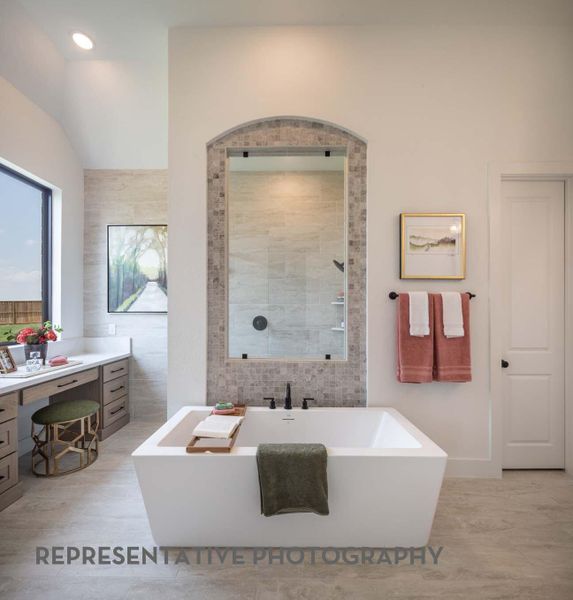 Furnished interior view inside a new home in Santa Rita Ranch, Liberty Hill (Image 23). Furnished interior view inside a new home in Santa Rita Ranch, Liberty Hill (Image 23).