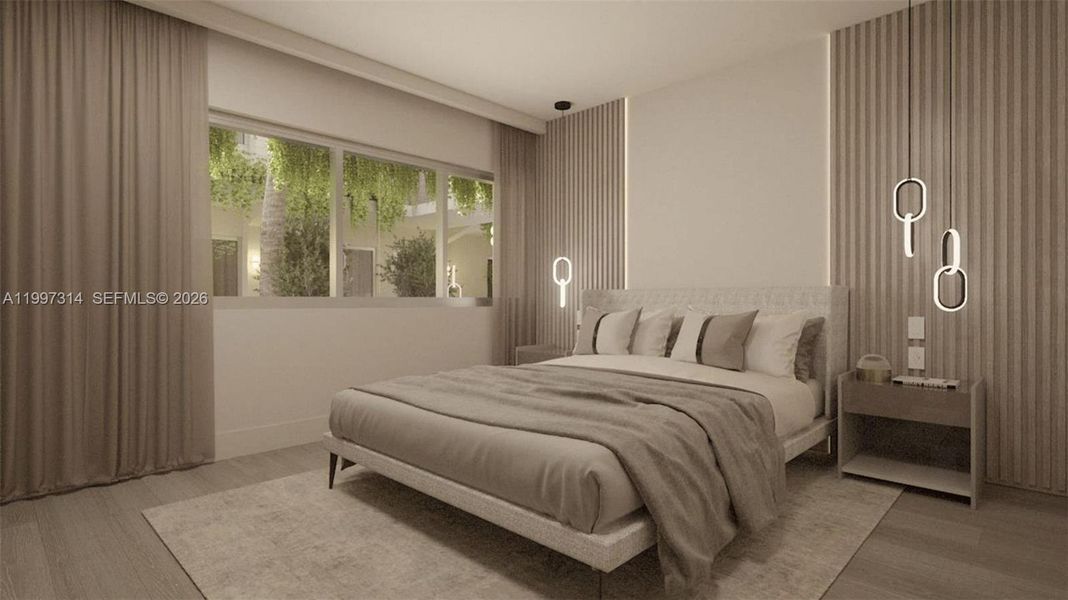 Furnished interior view inside a new home in , Miami Beach (Image 5).