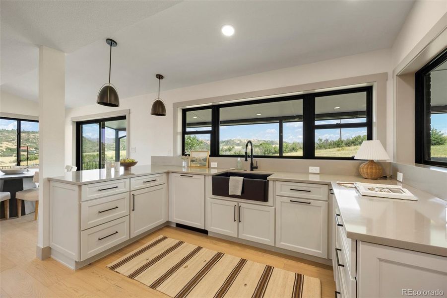 Kitchen space with views and eat-in breakfast nook