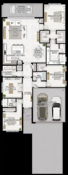 2D floor plan layout for the Eclipse by GL Homes in Valencia Sky (55+), Naples, FL (Image 4).