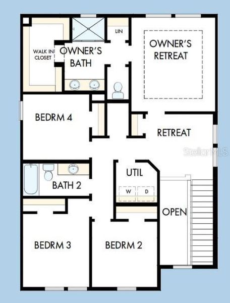 2D floor plan layout of this home in Persimmon Place – Garden Series, Wesley Chapel, FL (Image 3).