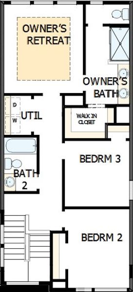 2D floor plan layout of this home in NoVi Chatham Park - The Mews Collection, Pittsboro, NC (Image 3).