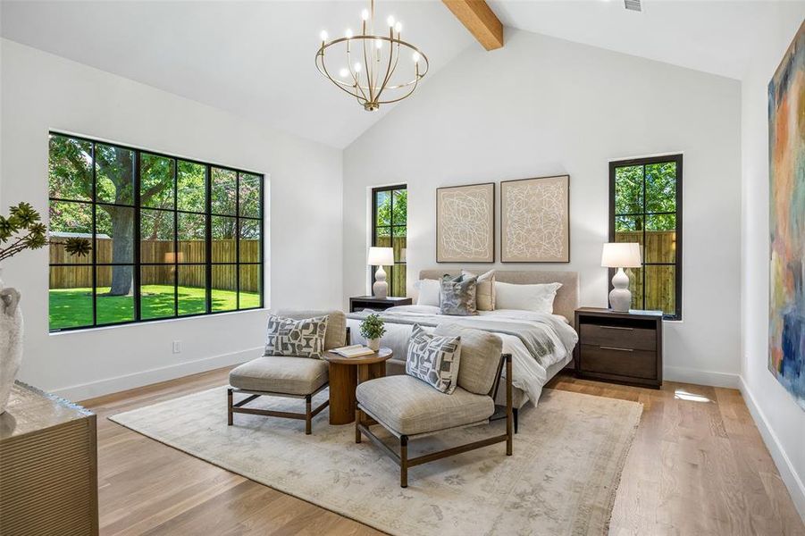 Located on the first floor with views of the lush backyard Located on the first floor with views of the lush backyard