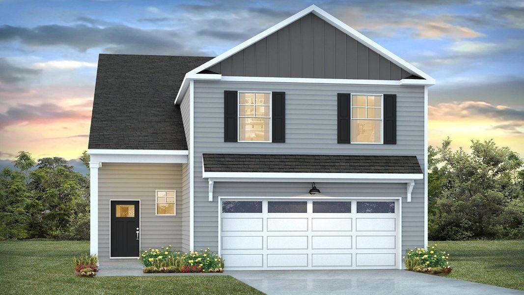 Representative exterior photo of a completed home built from the Wren by D.R. Horton in Altama, Brunswick, GA (Image 1). Representative exterior photo of a completed home built from the Wren by D.R. Horton in Altama, Brunswick, GA (Image 1).