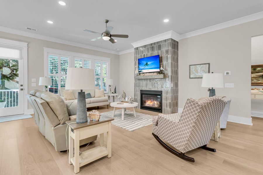 Furnished interior view inside a new home in Overlook at Copahee Sound, Awendaw (Image 6). Furnished interior view inside a new home in Overlook at Copahee Sound, Awendaw (Image 6).