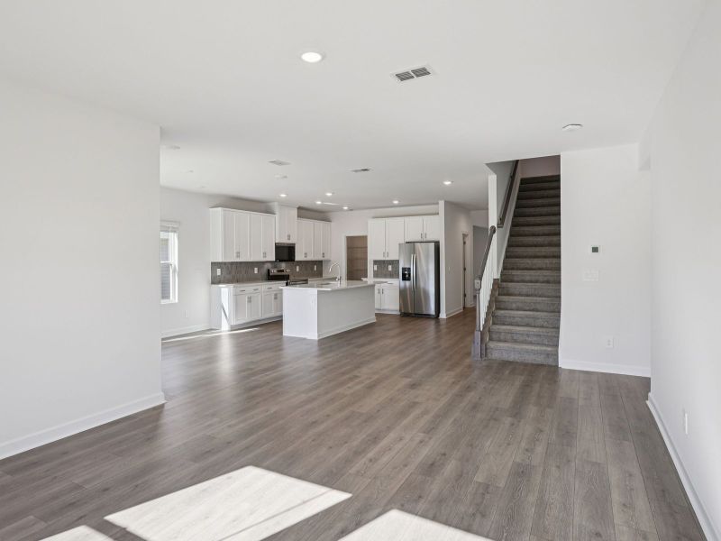 Spacious, unfurnished interior of a new home in Meadows at Wilson Farms - The Heights Series, Fort Mill (Image 14). Spacious, unfurnished interior of a new home in Meadows at Wilson Farms - The Heights Series, Fort Mill (Image 14).