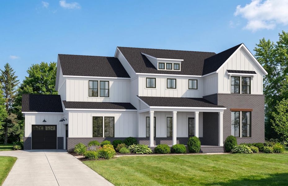 Representative exterior photo of a completed home built from the Fearington by John Wieland in McCoy Farm, Wesley Chapel, NC (Image 11).