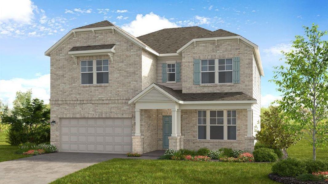 Front exterior of a new home in Dreycott, Lawrenceville, GA, highlighting curb appeal (Image 1). Front exterior of a new home in Dreycott, Lawrenceville, GA, highlighting curb appeal (Image 1).