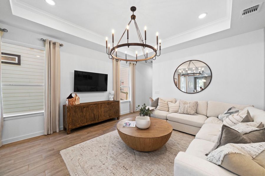 Representative furnished interior of a home built from the Lufkin by Pulte Homes in Wolf Ranch, Georgetown (Image 14).