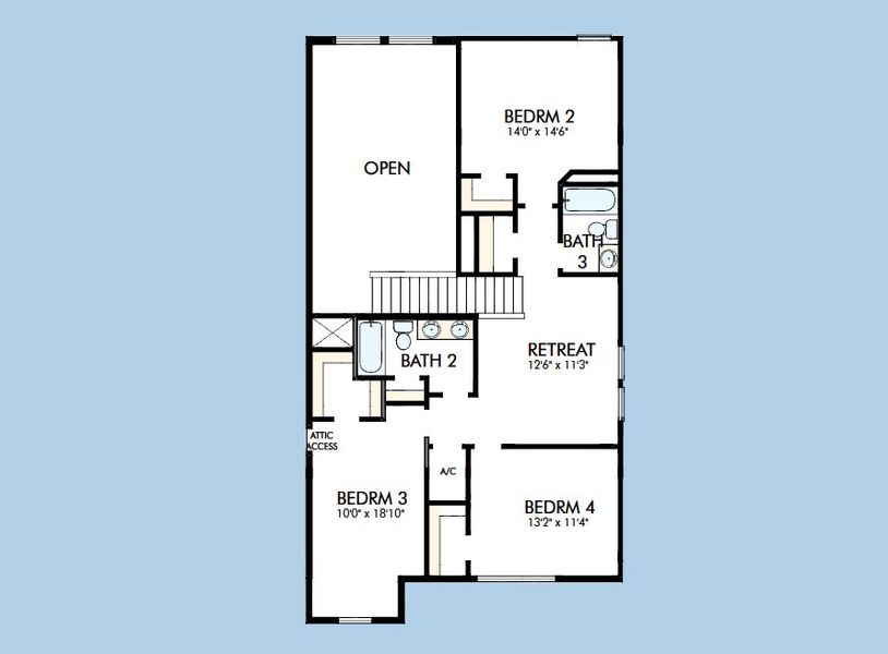 2D floor plan layout for the The Burgert by David Weekley Homes in Southwind – Classic Series, Plant City, FL (Image 6). 2D floor plan layout for the The Burgert by David Weekley Homes in Southwind – Classic Series, Plant City, FL (Image 6).