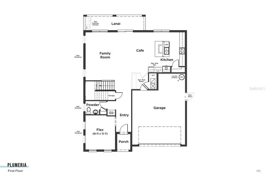 2D floor plan layout of this home in Lakeside at Satilla, St. Cloud, FL (Image 5).