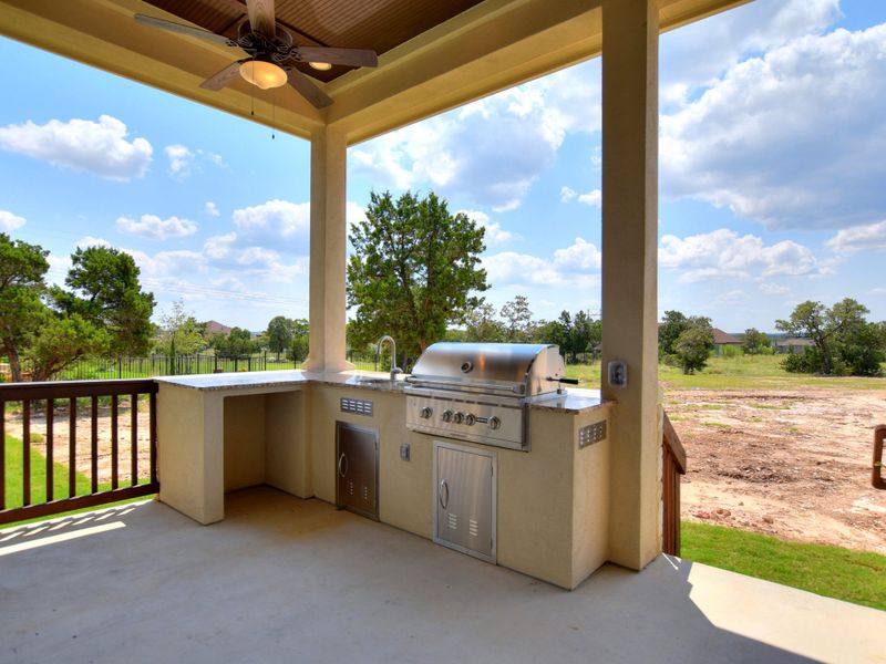 Representative exterior details of a home built from the San Simeon II by Giddens Homes in Clearwater Ranch, Liberty Hill (Image 46).