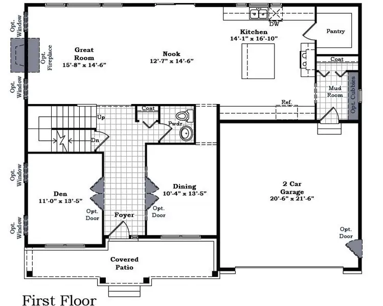 2D floor plan layout for the The Briarhaven III by Norfolk Homes in Coronado Estates, Jackson, MI (Image 3).