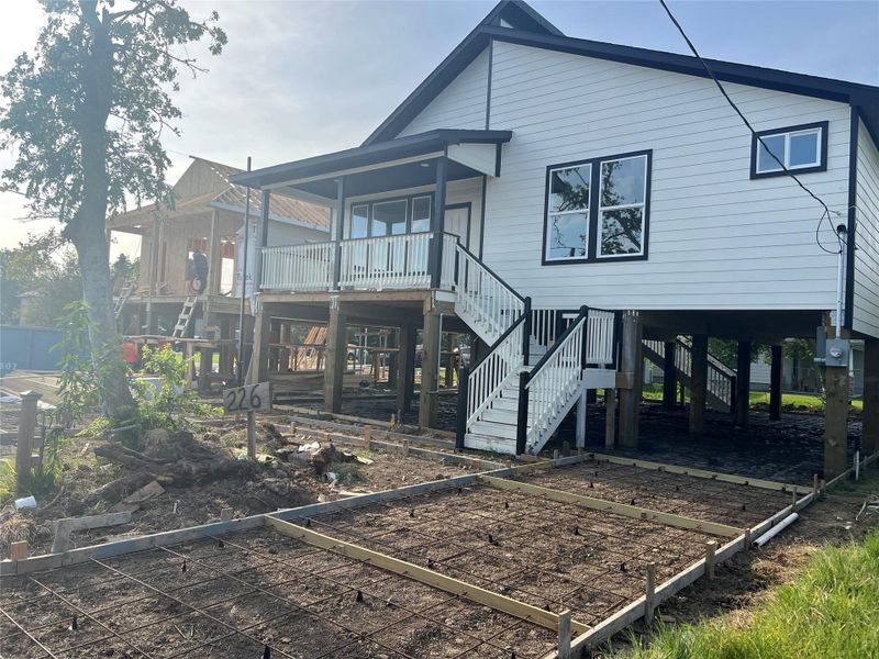 Front of the home right side in progress