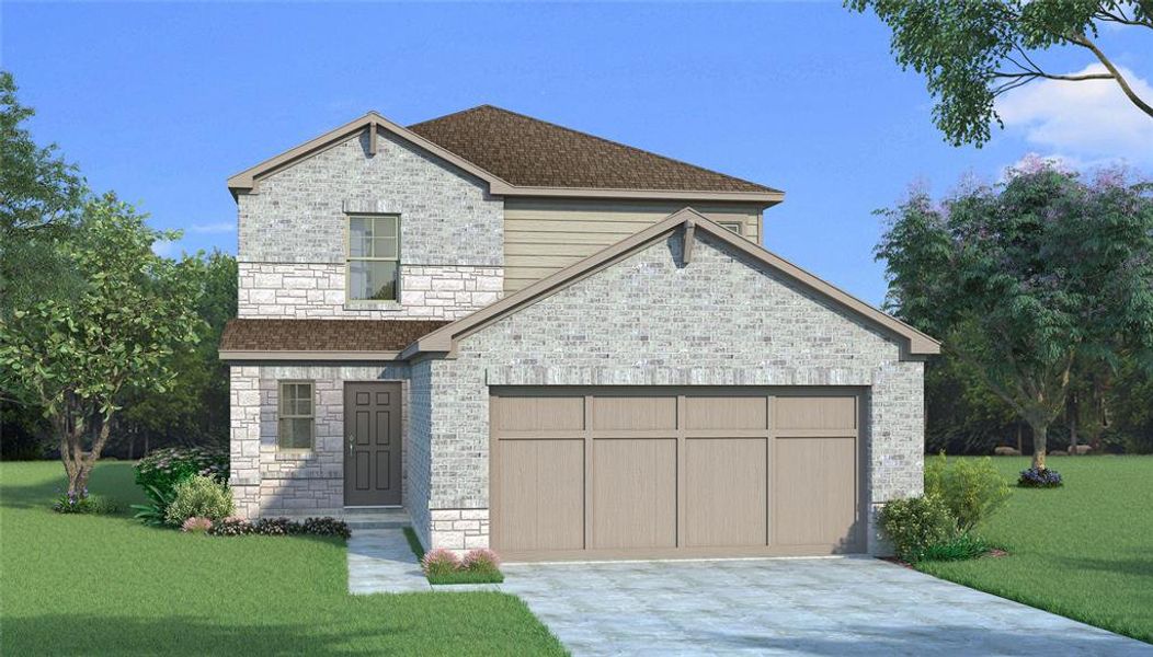 Front exterior of a new home in Churchill, Anna, TX, highlighting curb appeal (Image 15).