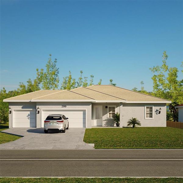Front exterior of a new home in , Rotonda West, FL, highlighting curb appeal (Image 2).