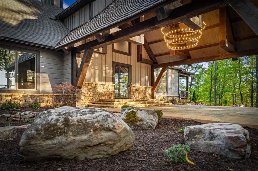 Exterior details and patio area of a home in , Mineral Bluff (Image 30).
