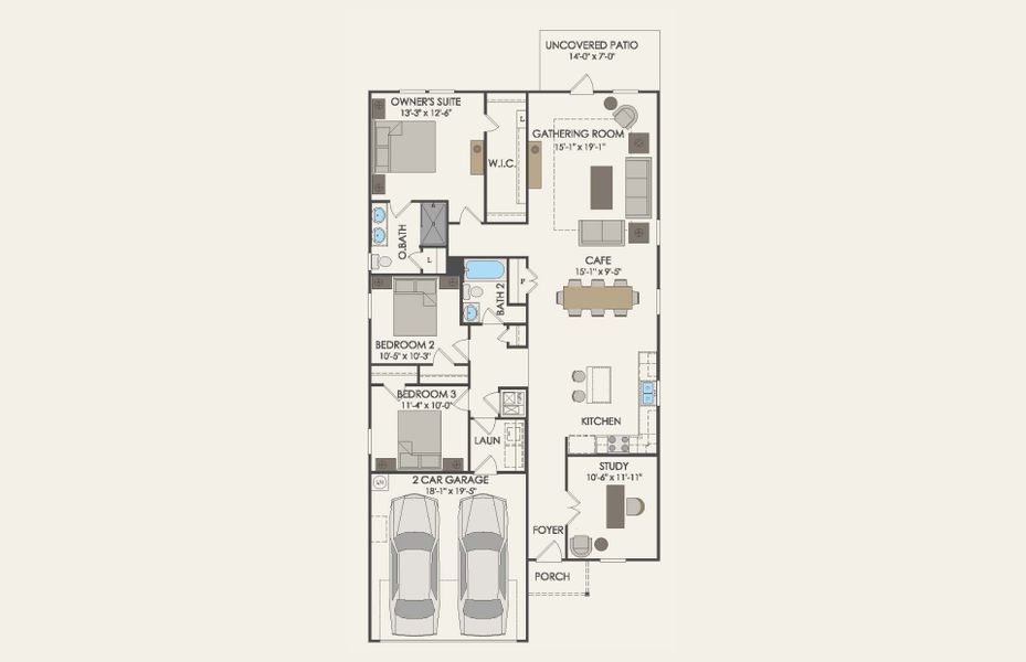 2D floor plan layout of this home in Arbordale, Forney, TX (Image 2).