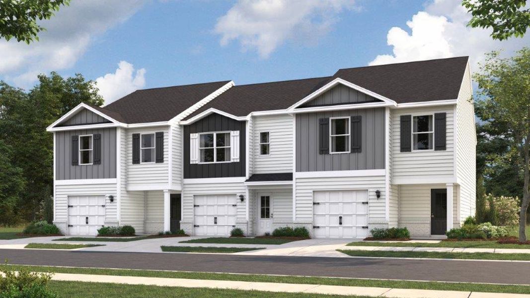 Representative exterior photo of a completed home built from the Altamont Townhome by D.R. Horton in Belcourt Landing, Cleveland, TN (Image 25).