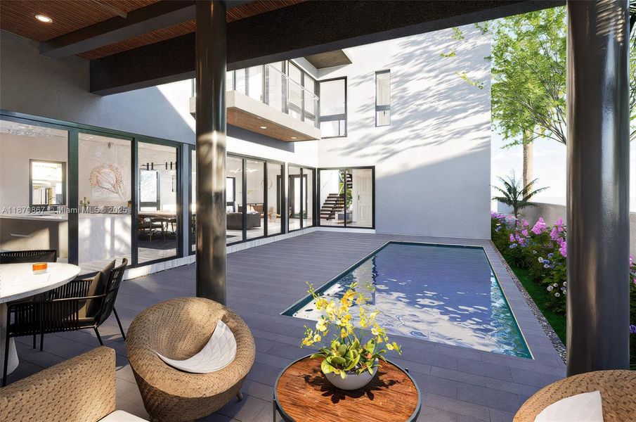 Furnished interior view inside a new home in , Miami (Image 4).