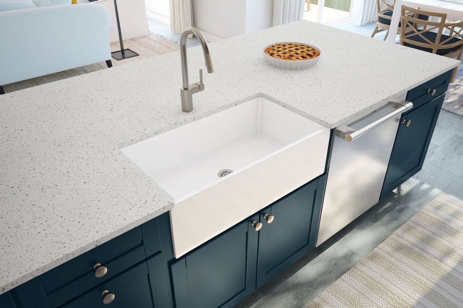 Kitchen with apron-front sink