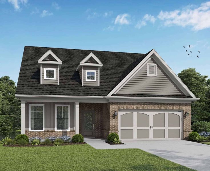 Representative exterior photo of a completed home built from the Canterbury by McKinley Homes in Cooper's Walk, Loganville, GA (Image 2). Representative exterior photo of a completed home built from the Canterbury by McKinley Homes in Cooper's Walk, Loganville, GA (Image 2).