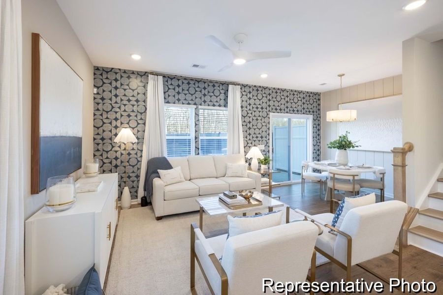 Furnished interior view inside a new home in Village Heights TH, Greensboro (Image 5).