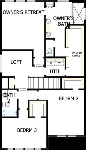 2D floor plan layout of this home in Trailside at Cottonwood Creek, Colorado Springs, CO (Image 3).
