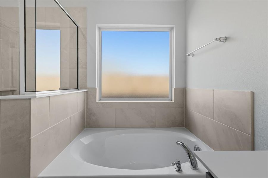Full bath with a garden tub Full bath with a garden tub