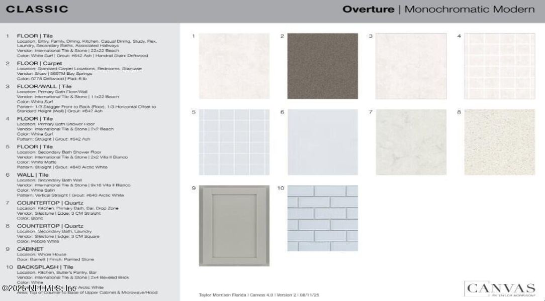 Sample of building materials used in homes in Cherry Elm at SilverLeaf, St. Augustine (Image 15).