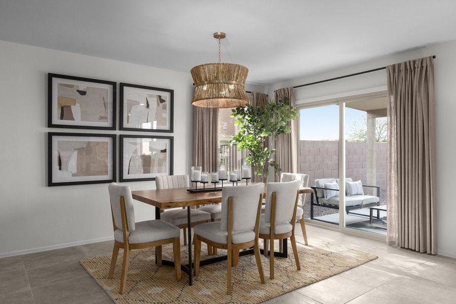 Dining area with upgraded lighting Dining area with upgraded lighting